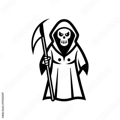 Grim reaper with scythe illustration