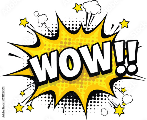 Comic book style wow explosion speech bubble