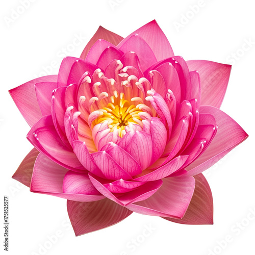 Pink lotus flower isolated on transparent background