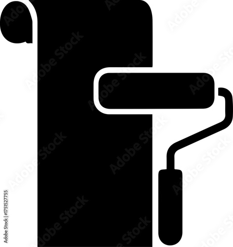 Wallpaper Roll and Paint Roller Icon