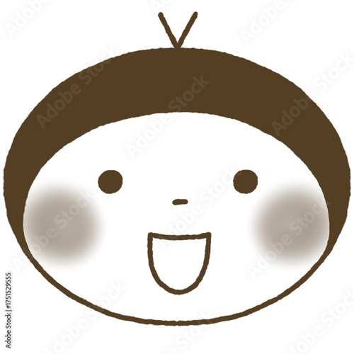 Fotografie A cute, round, brown icon with no apparent gender that's easy to use