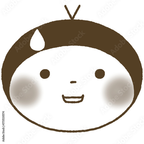 Fotografie A cute, round, brown icon with no apparent gender that's easy to use