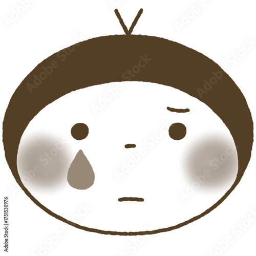 Obraz na plátně A cute, round, brown icon with no apparent gender that's easy to use
