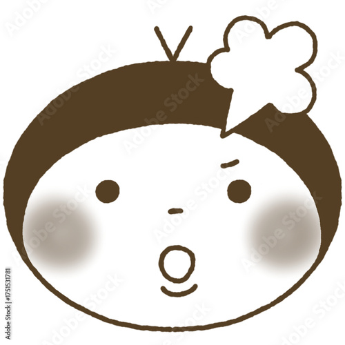 Obraz na plátně A cute, round, brown icon with no apparent gender that's easy to use