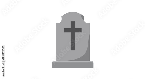 A gray gravestone with a cross on it, symbolizing death and remembrance.