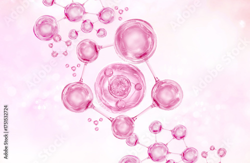 pink bubble and molecule