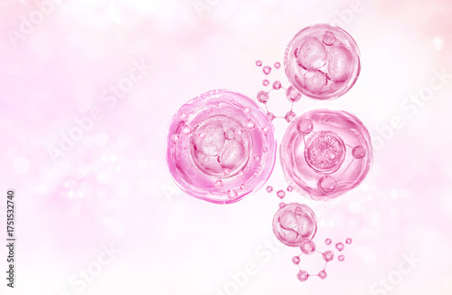 pink bubble and molecule