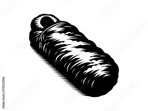 Rolled up sleeping bag camping gear essential for outdoor adventures and travel