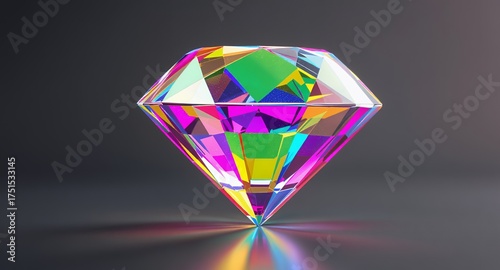 A Polished, Multifaceted Gemstone Reflecting Vibrant Colors