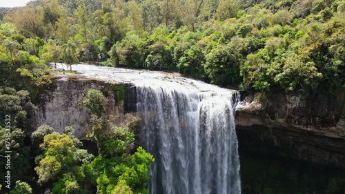 Aerial View of Salto Ventoso Waterfall in Rio Grande do Sul, Brazil