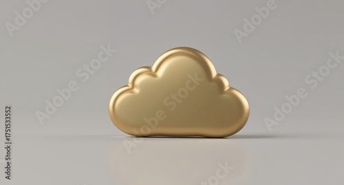 A single golden cloud emblem on a plain background
