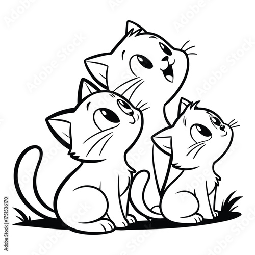 Three Friends in Gentle Lines