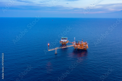 Wallpaper Mural Central processing platform (cpp) in the middle of the ocean during sunset time - upstream industry Torontodigital.ca