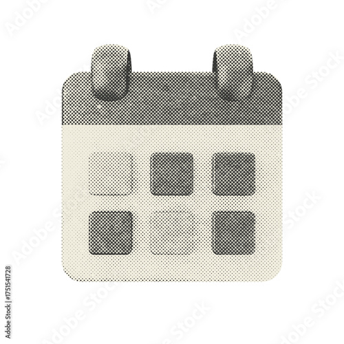 3d calendar halftone style