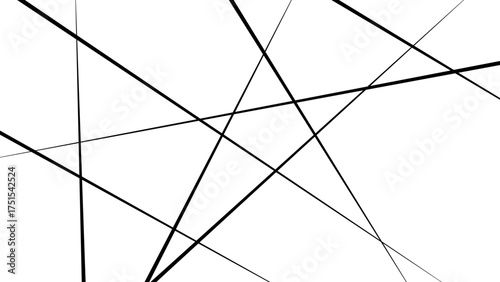 Minimalist abstract background with intersecting black lines on a white surface. Geometric design ideal for modern art, textures, or wallpapers. Vector illustration