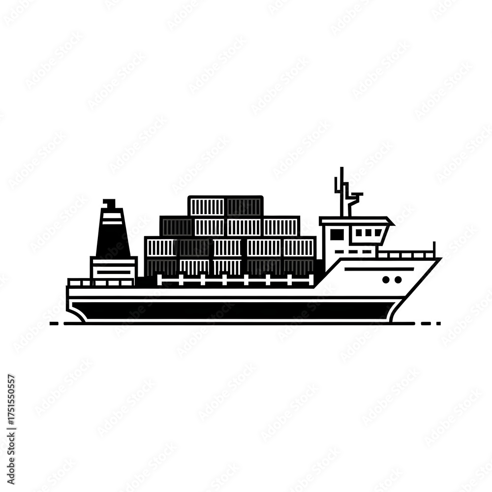 Obraz premium Cargo Ship with Containers