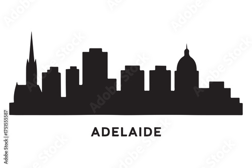 adelaide city skyline silhouette illustration