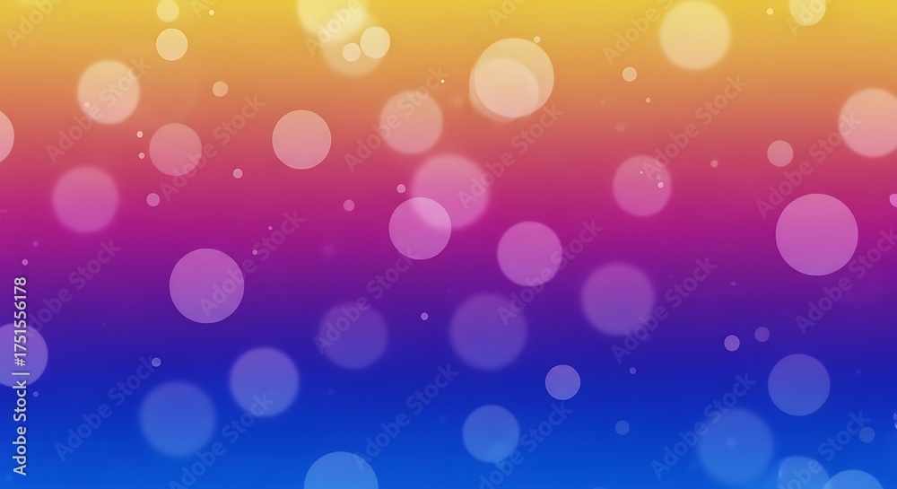 Obraz premium Vibrant gradient bokeh background with floating circles