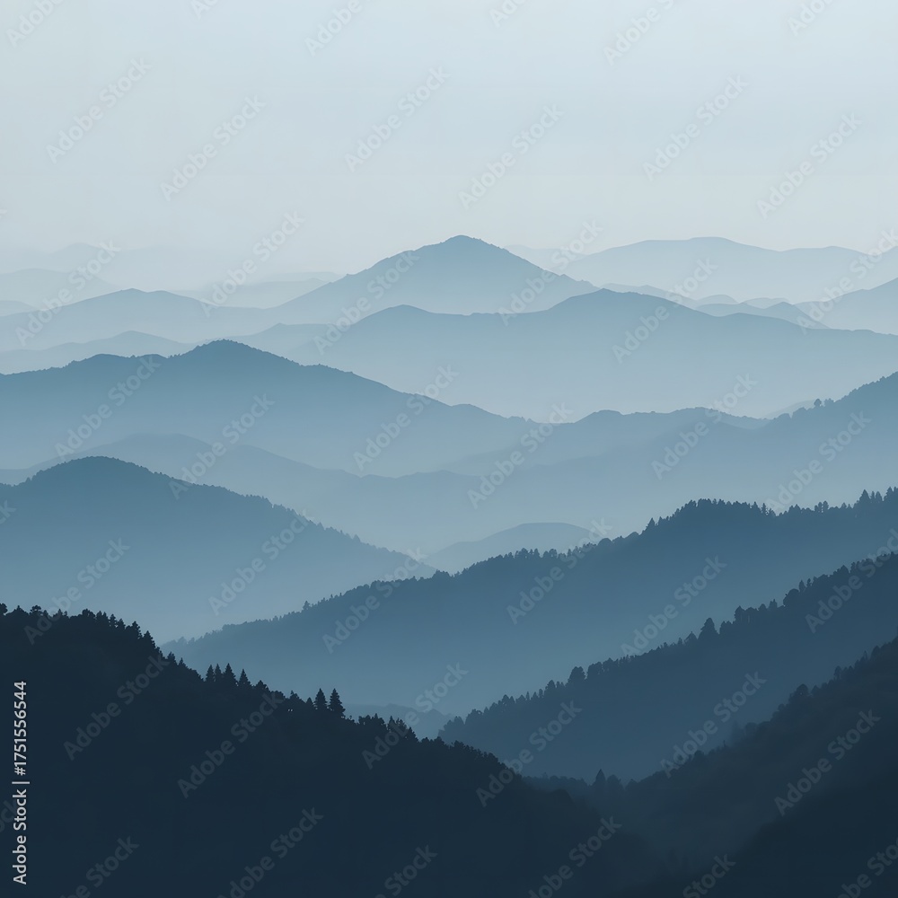 Naklejka premium Misty Mountain Layers