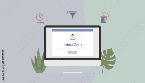 Inbox Zero on screen symbolizing digital organization time management and productivity tools