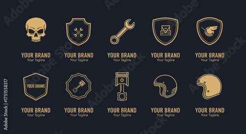 Motorcycle Club Emblem Collection - Vintage Badges and Logos.