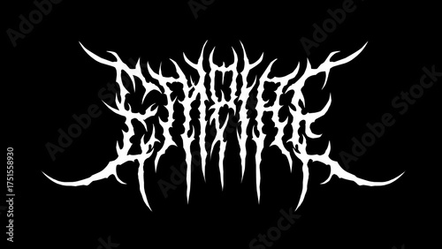 Empire, typography vector in symmetrical shapes black metal custom Lettering style for streetwear, t-shirt print apparel, sticker, poster, band name