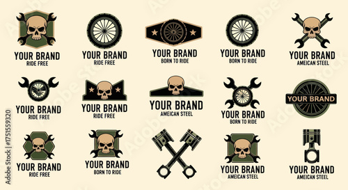 Motorcycle Club Badges and Logos Collection.