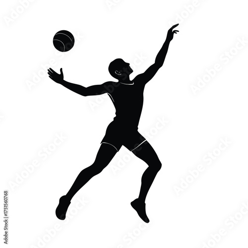 Silhouette of a basketball player jumping to shoot
