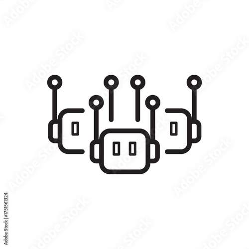 Collaborative robot icon symbolizing human robot interaction, automation, and smart manufacturing. Perfect for illustrating robotics, AI, and industrial innovation in digital production systems.