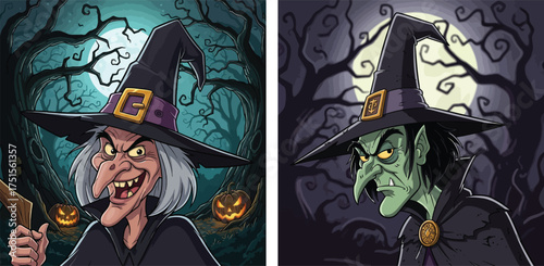 Spooky halloween witch character art spooky creature a magical spellcaster preparing for the holiday