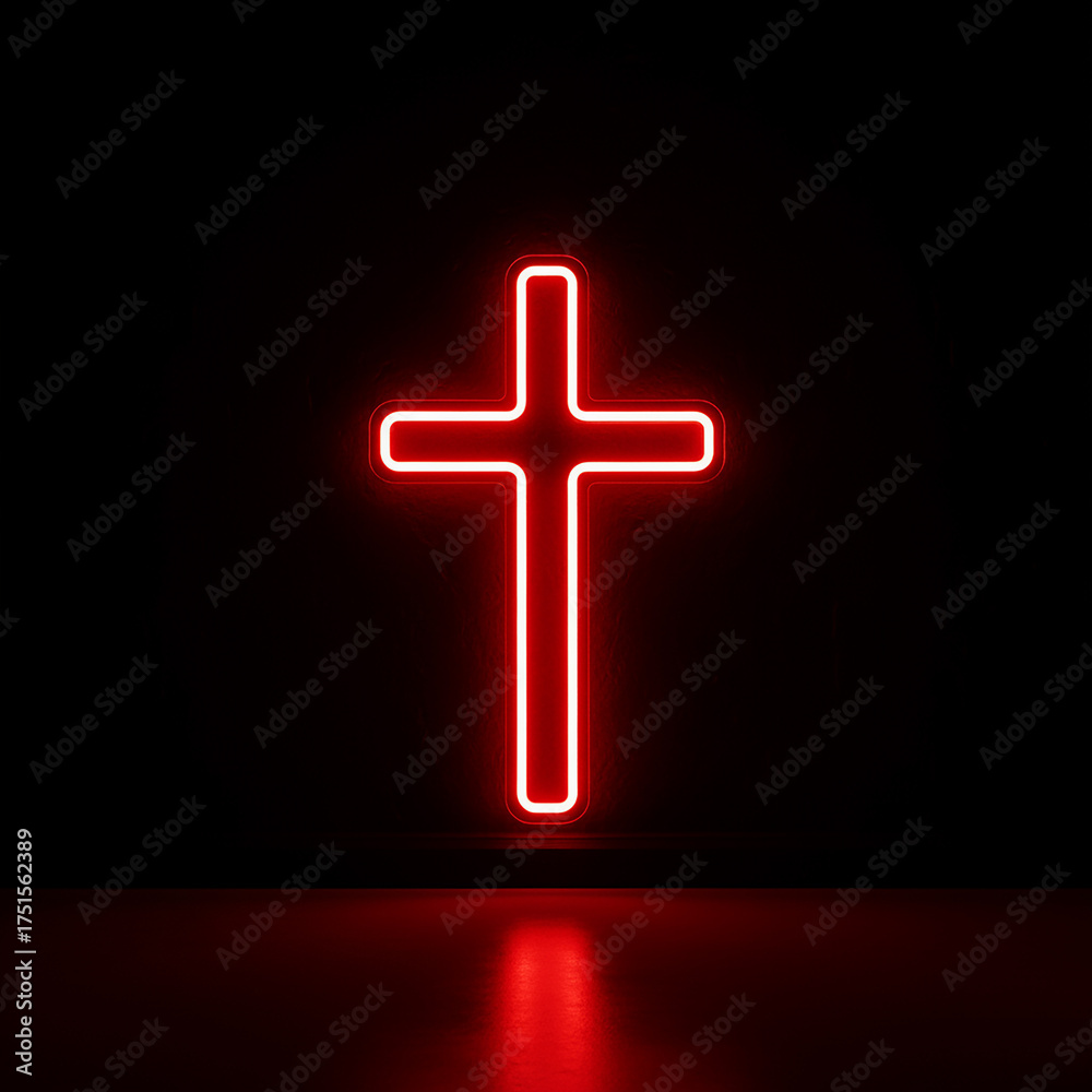Obraz premium 네온사인 십자가