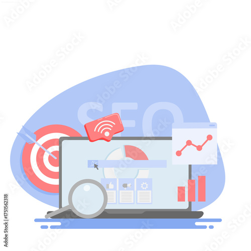 Business search illustration. Business SEO concept