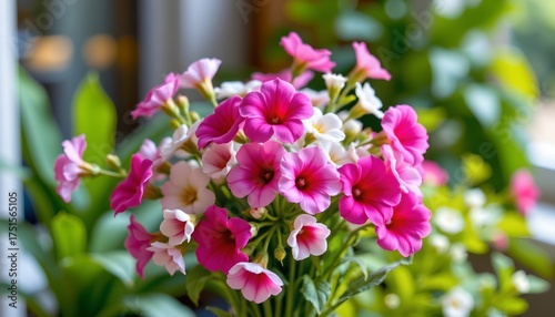 Colorful Floral Bouquet with Greenery Soft Focus