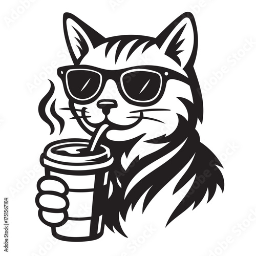Cool Cat Coffee SVG