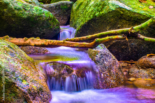 Water Flowing in the forest Waterfall, Thailand.
