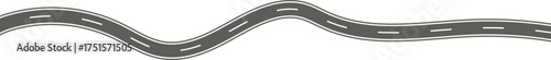 Winding road isolated on white background. Disappearing into the distance. The two-lane road
with lane markings. Conceptual image