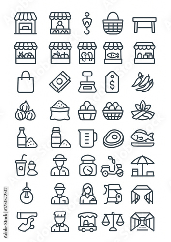 traditional market icons
