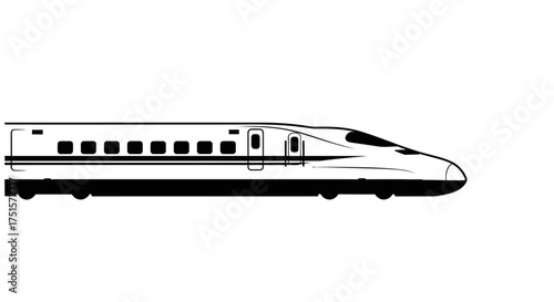 Sleek, streamlined silhouette of a futuristic high-speed bullet train representing rapid transit technology