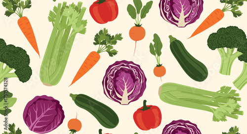A vibrant pixel art illustration featuring a diverse arrangement of fresh vegetables.