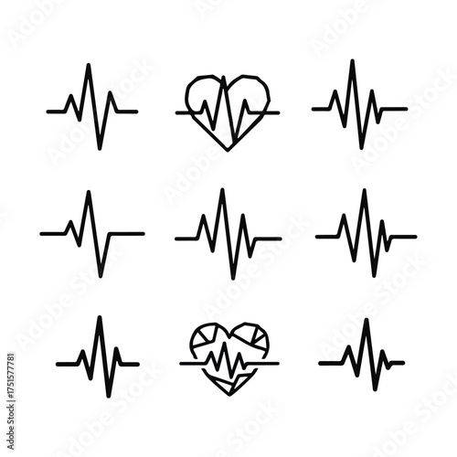 Heartbeat lines representing life pulse rhythm in medical context, symbolizing health and vitality with clean, minimalist aesthetic.