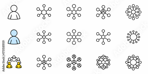 Visualize Connections with Network Diagrams Depicting Teamwork, Networking, and Social Relationships in a Modern, Clean Style Representing Collaboration and Growth