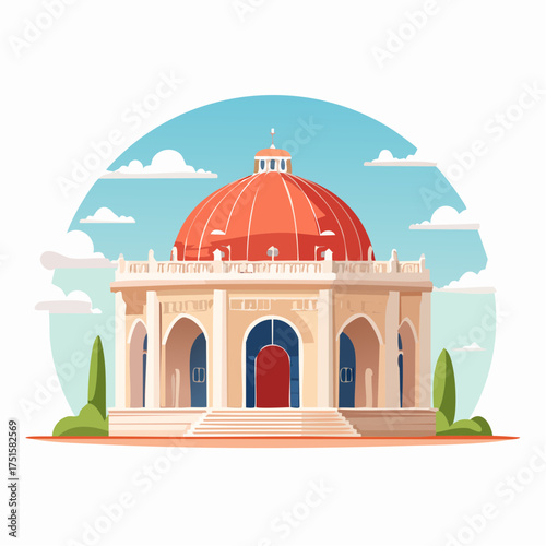 A vector illustration of a charming suburban house, representing residential construction, property development, and the real estate market