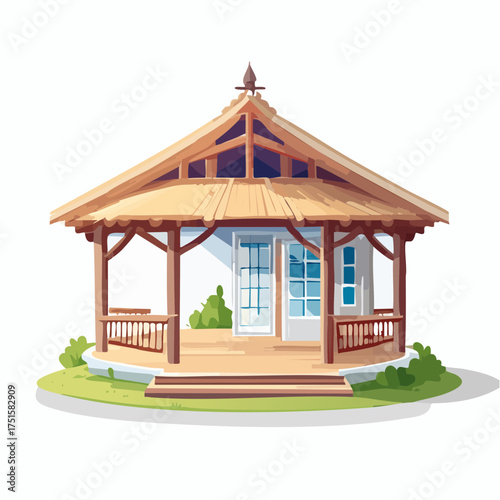 Beautiful Gazebo Construction Architectural Design and Wooden Structure with Classic Elements for Outdoor Retreat Spaces
