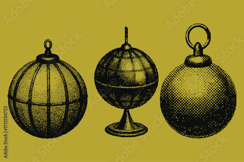 Retro reflective Disco ball halftone stipple effect, grunge punk collage design, vintage photocopy style, gothic surreal poster, vector illustration, alternative art vector illustration.
