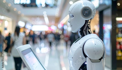 Humanoid Robot Information Kiosk Shopping Mall Directory