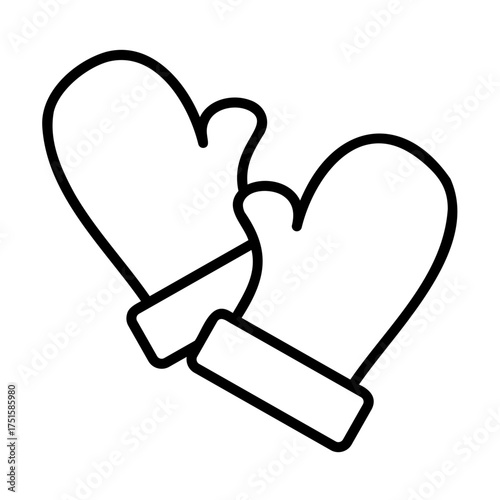 Santa gloves outline icon