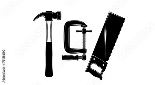Hammer, Clamp, and Saw Tools.