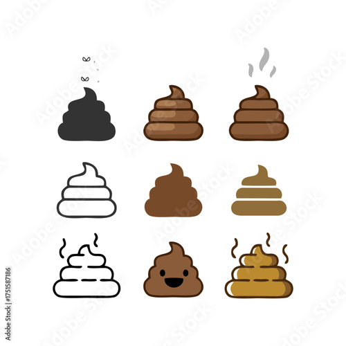 set of pup and dung icons