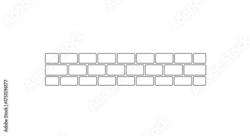 Architectural sketch of a brick wall with detailed stonework and mortar lines