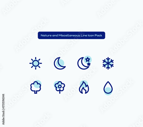 Nature and Miscellaneous Line Icon Pack